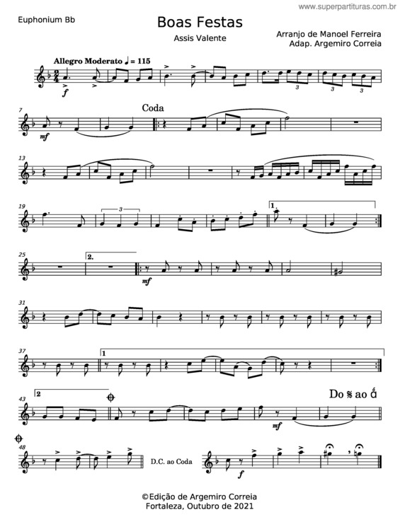 Partitura da música Boas Festas v.11