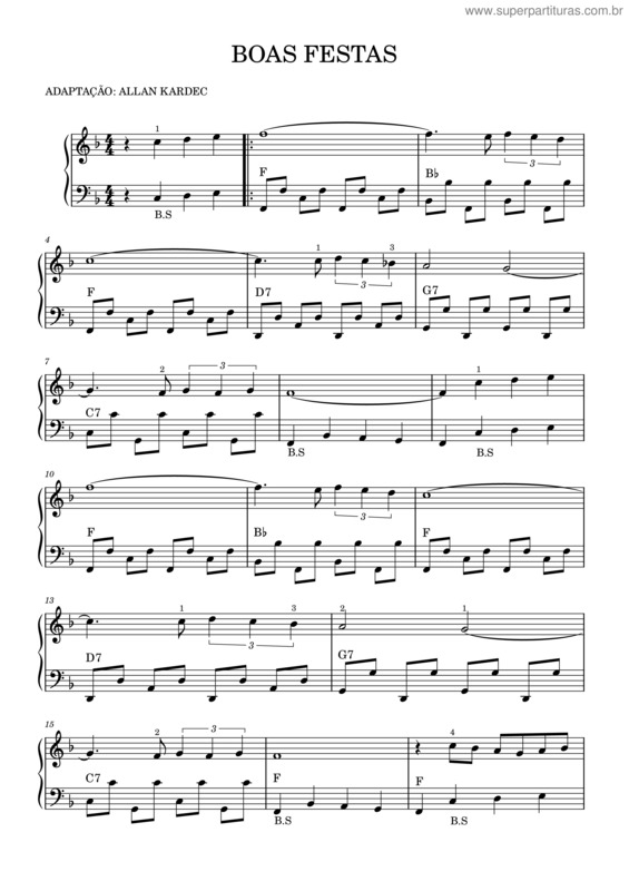 Partitura da música Boas Festas v.12