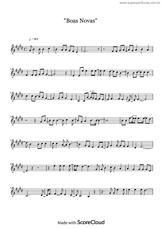 Partitura da música Boas Novas v.2