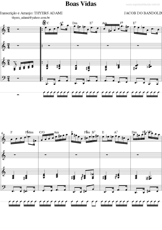 Partitura da música Boas vindas