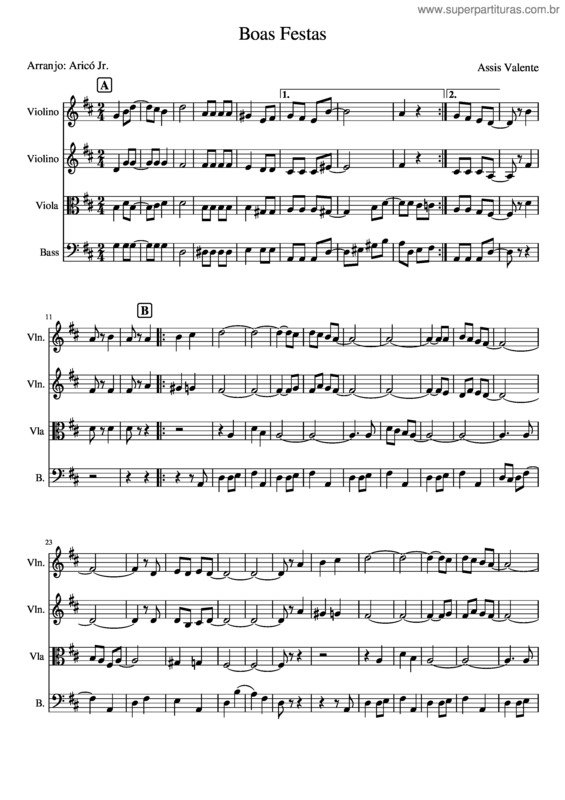Partitura da música Boas_Festas
