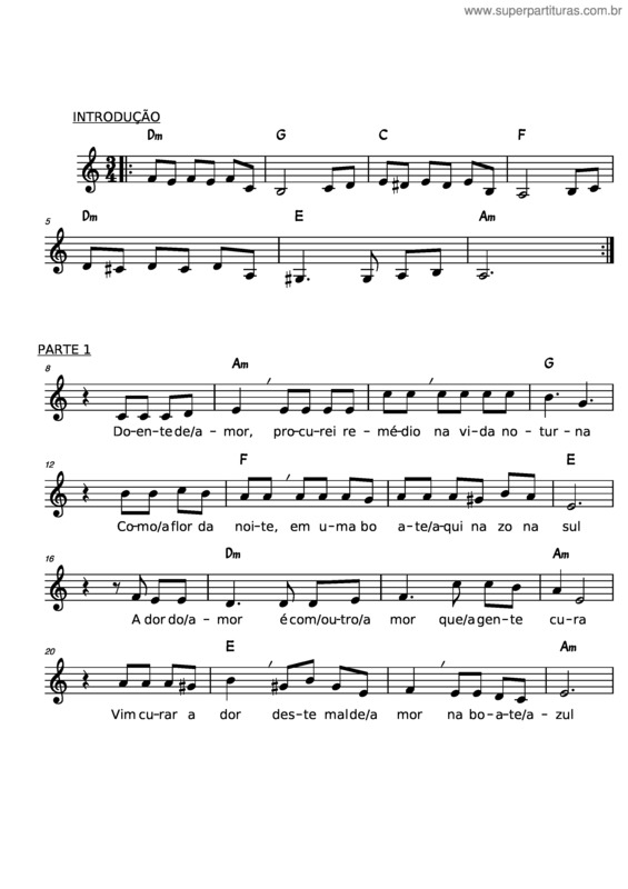 Partitura da música Boate Azul v.12