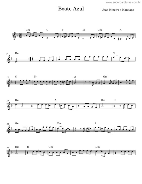 Partitura da música Boate Azul v.18