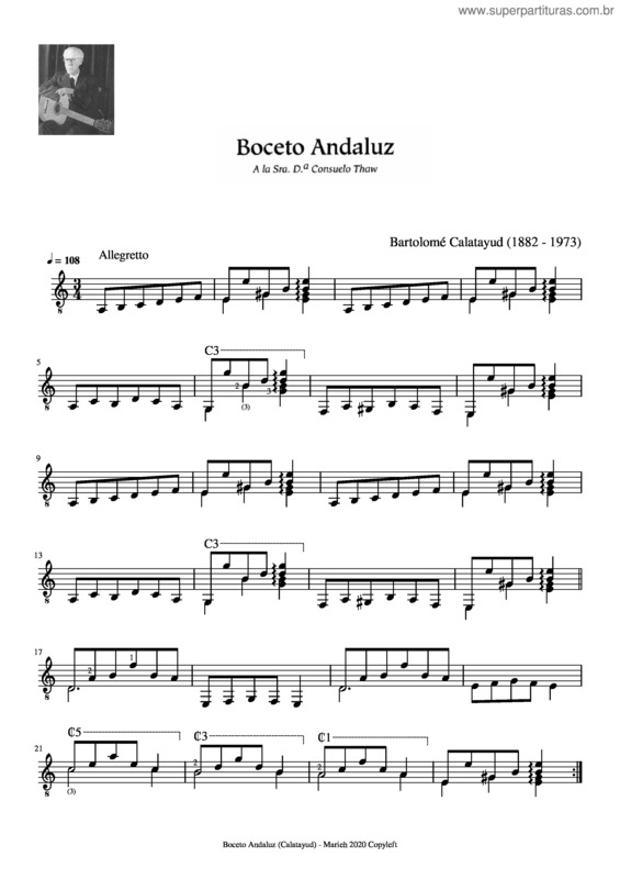 Partitura da música Boceto Andaluz – Calatayud, Bartolomé v.2