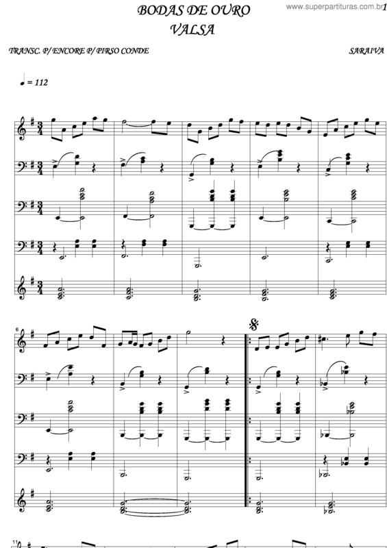 Partitura da música Bodas De Ouro v.3