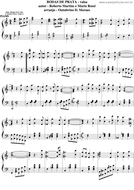 Partitura da música Bodas De Prata v.7