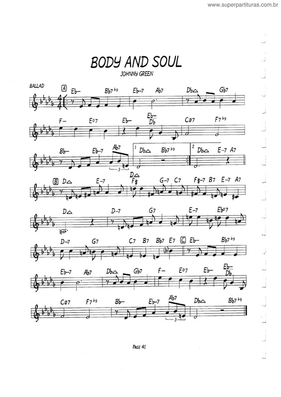 Partitura da música Body And Soul v.4