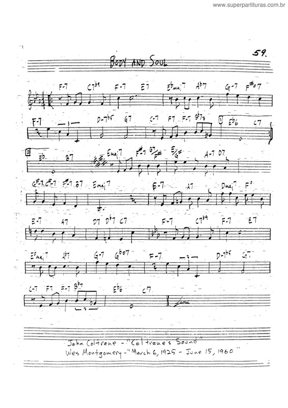 Partitura da música Body And Soul v.5