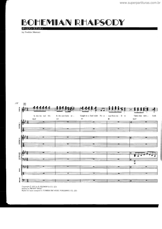 Partitura da música Bohemian Rhapsody v.4