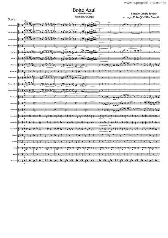 Partitura da música Boite Azul