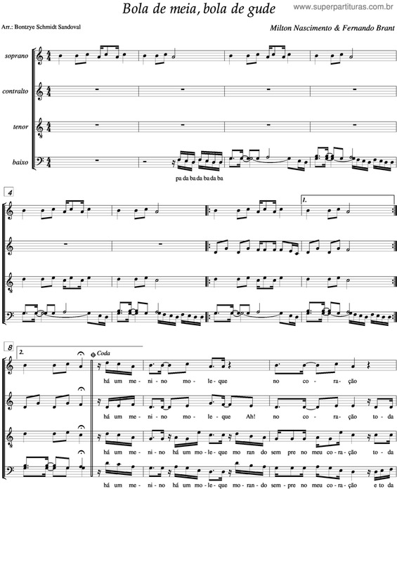 Partitura da música Bola De Meia, Bola De Gude