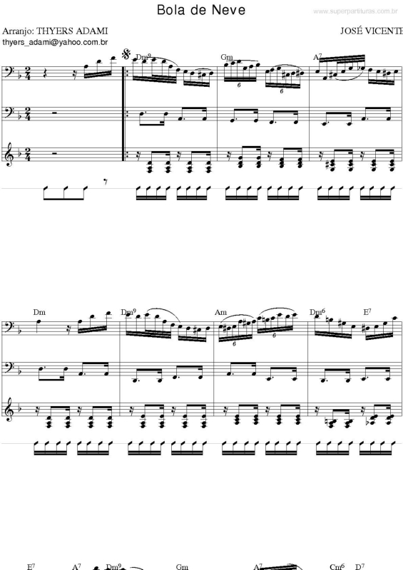 Partitura da música Bola de Neve v.2