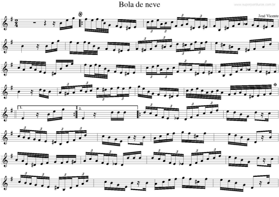 Partitura da música Bola de Neve