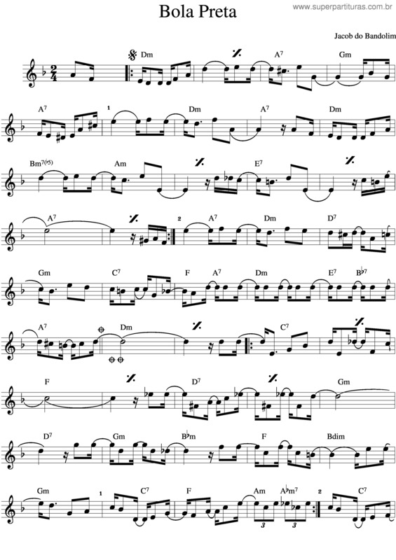 Partitura da música Bola Preta v.2