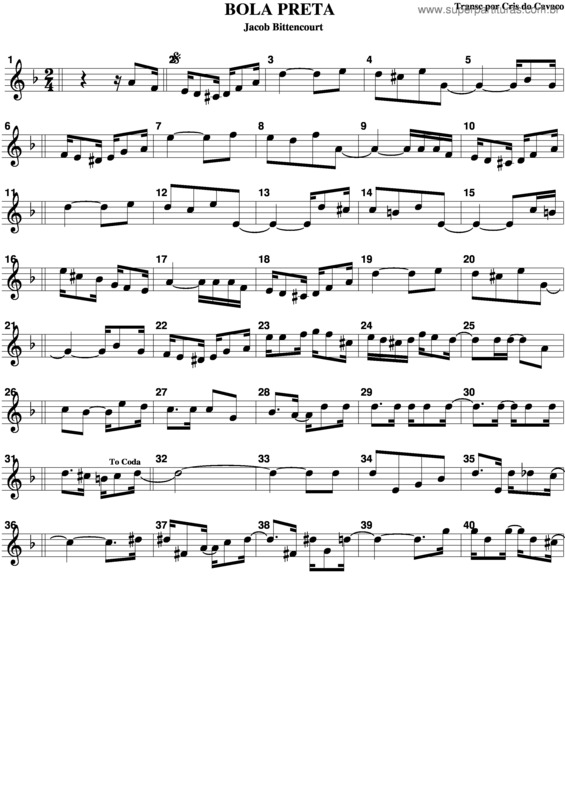 Partitura da música Bola Preta v.4