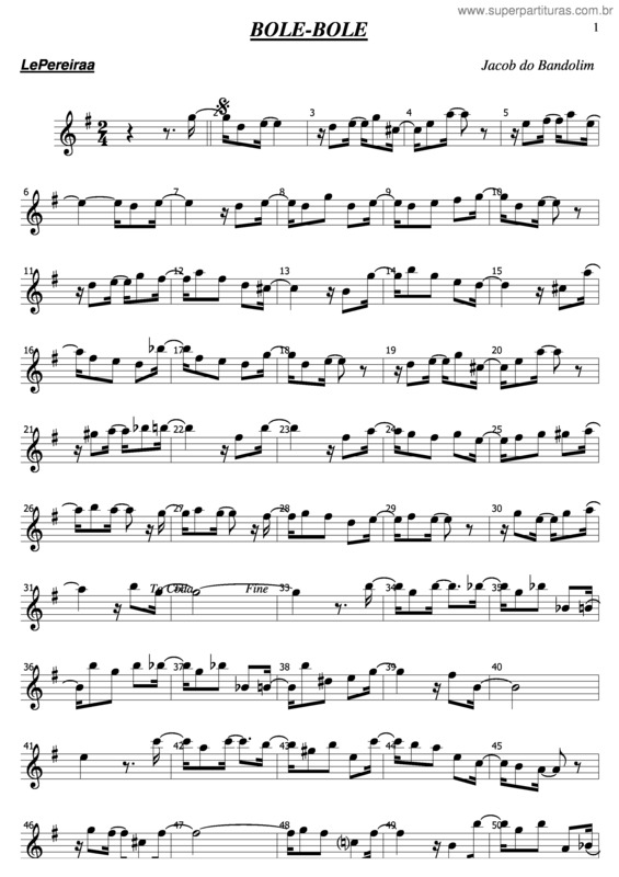 Partitura da música Bole Bole v.2