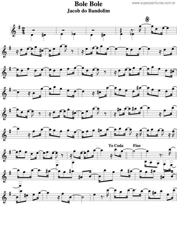 Partitura da música Bole Bole v.3