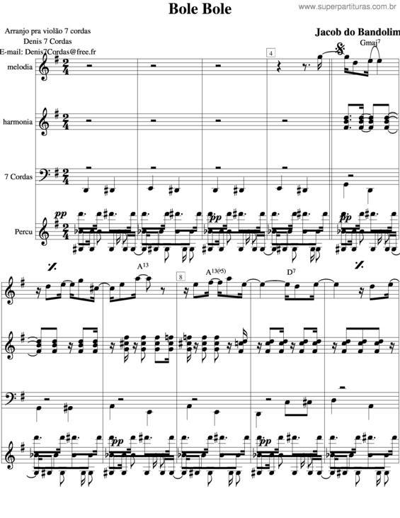 Partitura da música Boleole v.2