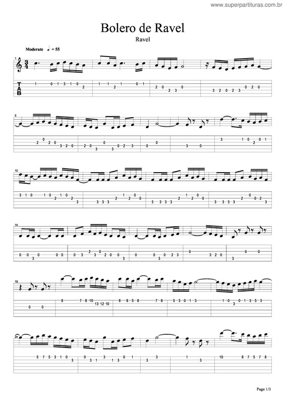 Partitura da música Bolero de Ravel v.5