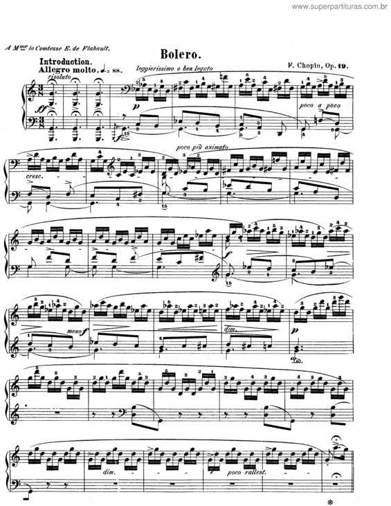 Partitura da música Bolero in C major/A major