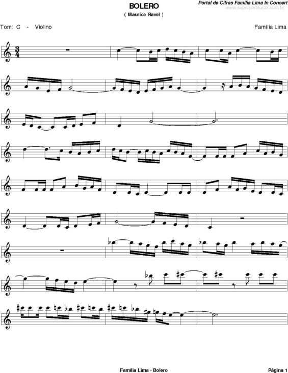 Partitura da música Bolero v.2