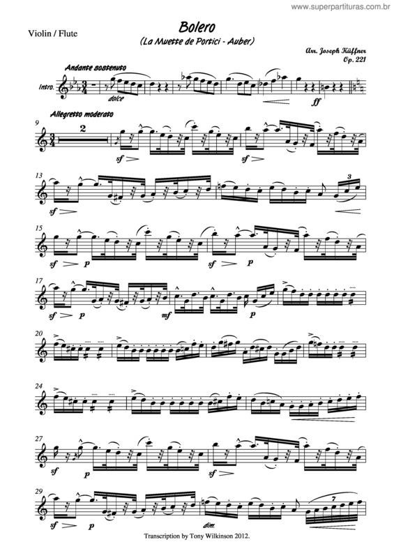 Partitura da música Bolero v.5