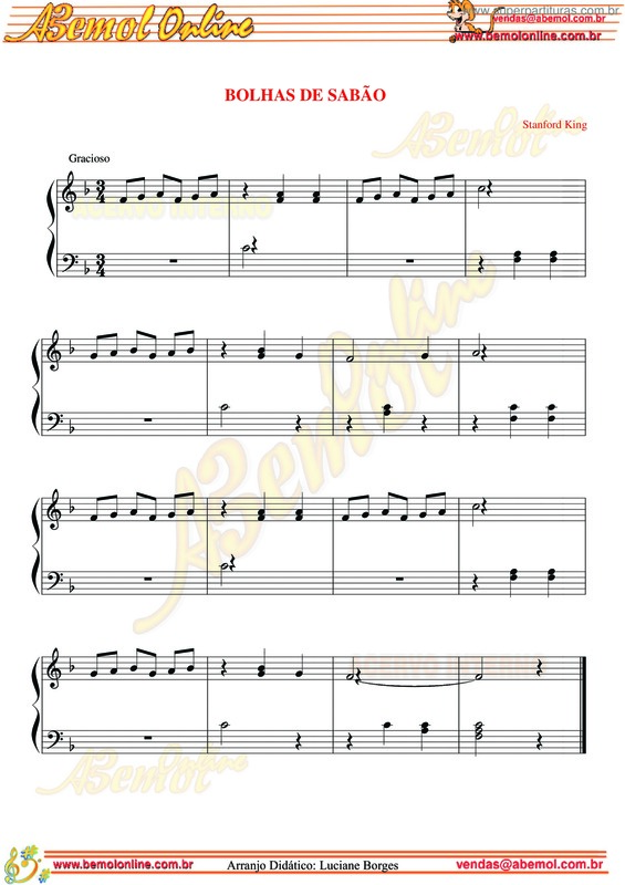 Partitura da música Bolhas De Sabão v.2