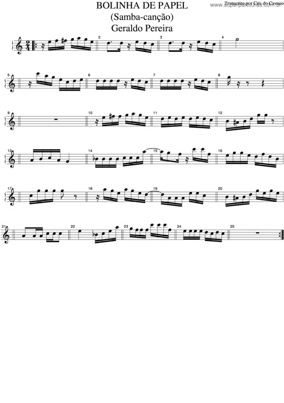 Partitura da música Bolinha De Papel