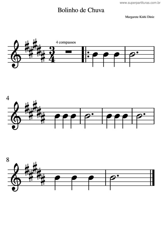 Partitura da música Bolinho De Chuva – Karenadorno