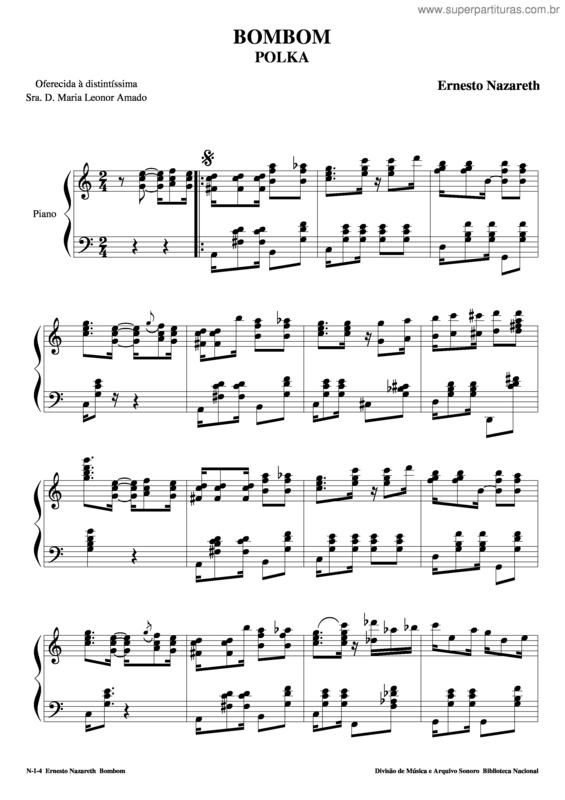 Partitura da música Bom Bom