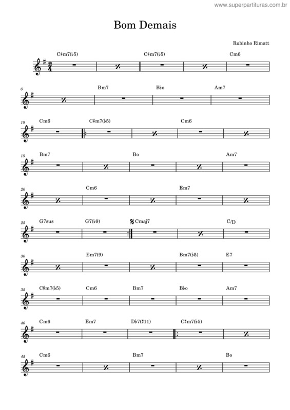 Partitura da música Bom Demais