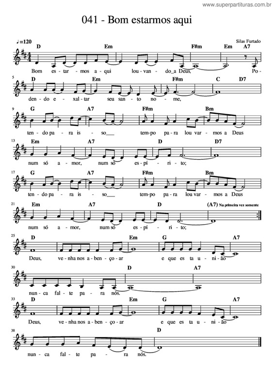 Partitura da música Bom Estarmos Aqui v.3