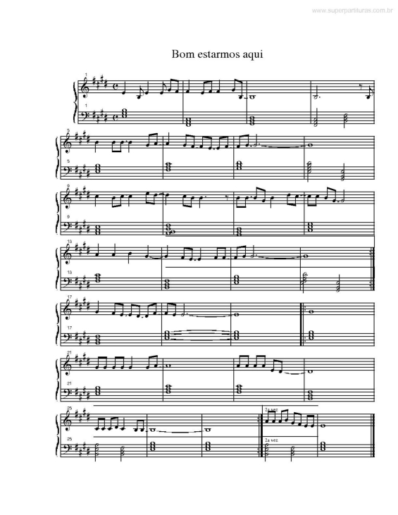 Partitura da música Bom Estarmos Aqui