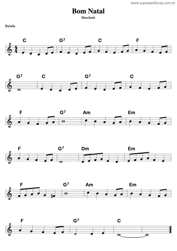 Partitura da música Bom Natal 2