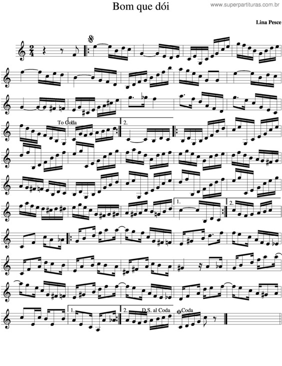 Partitura da música Bom Que Dói