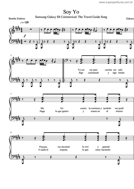 Partitura da música Bomba Estereo – Soy Yo