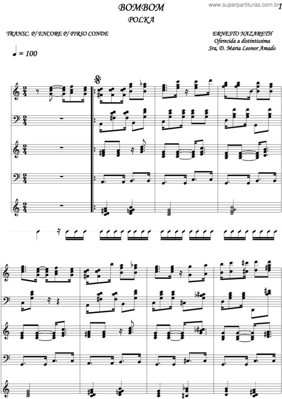 Partitura da música Bombom v.2