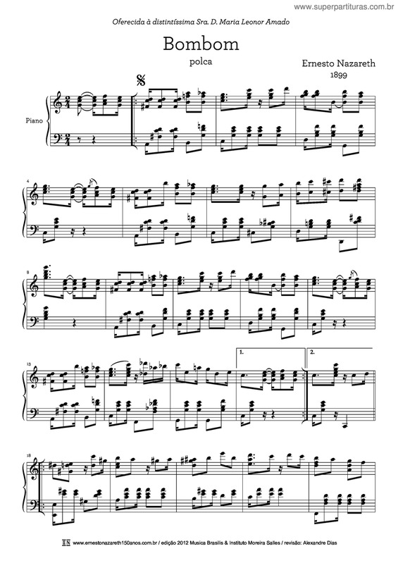 Partitura da música Bombom