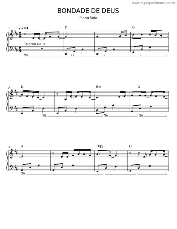 Partitura da música Bondade De Deus v.17