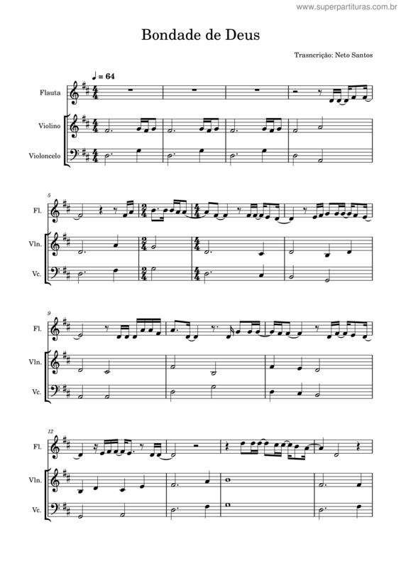 Partitura da música Bondade De Deus v.19