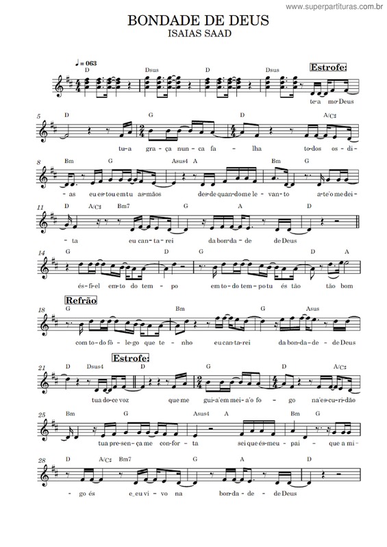 Partitura da música Bondade De Deus v.5