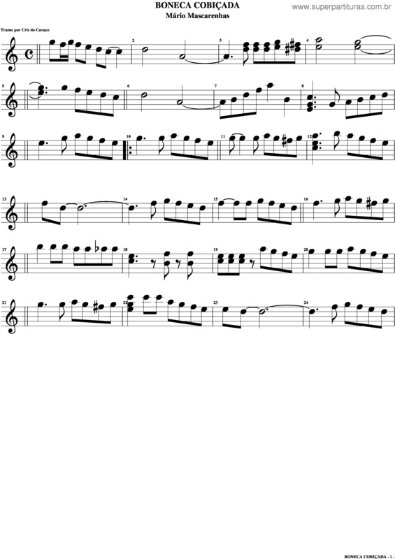 Partitura da música Boneca Cobiçada v.4