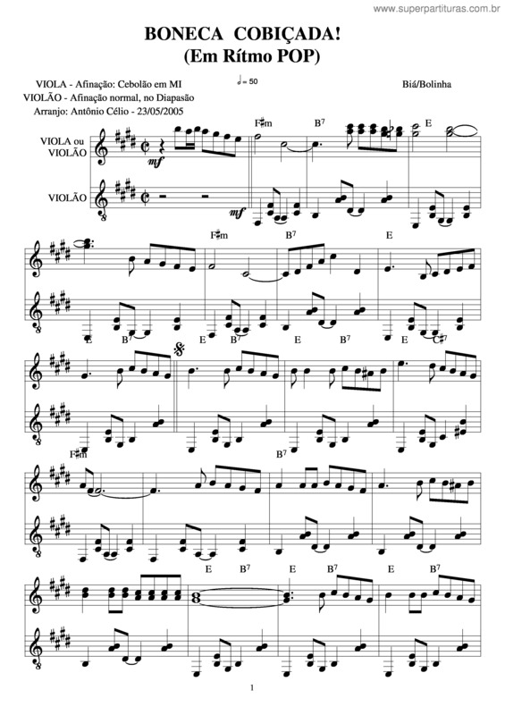 Partitura da música Boneca Cobiçada v.6