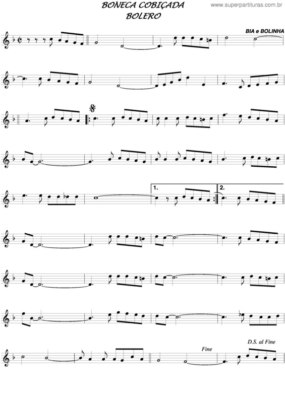 Partitura da música Boneca Cobiçada v.7