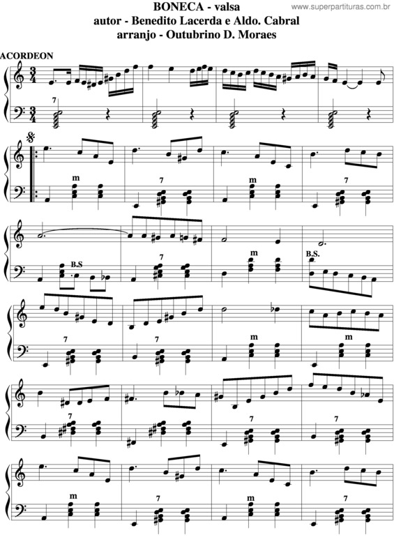 Partitura da música Boneca v.5