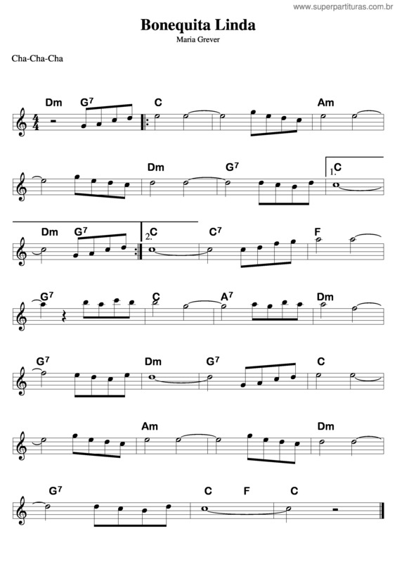 Partitura da música Bonequita Linda v.2