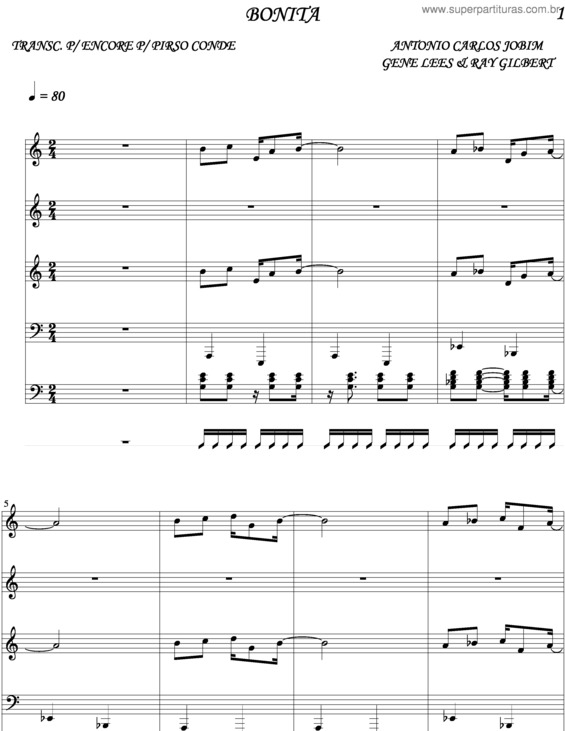 Partitura da música Bonita v.3