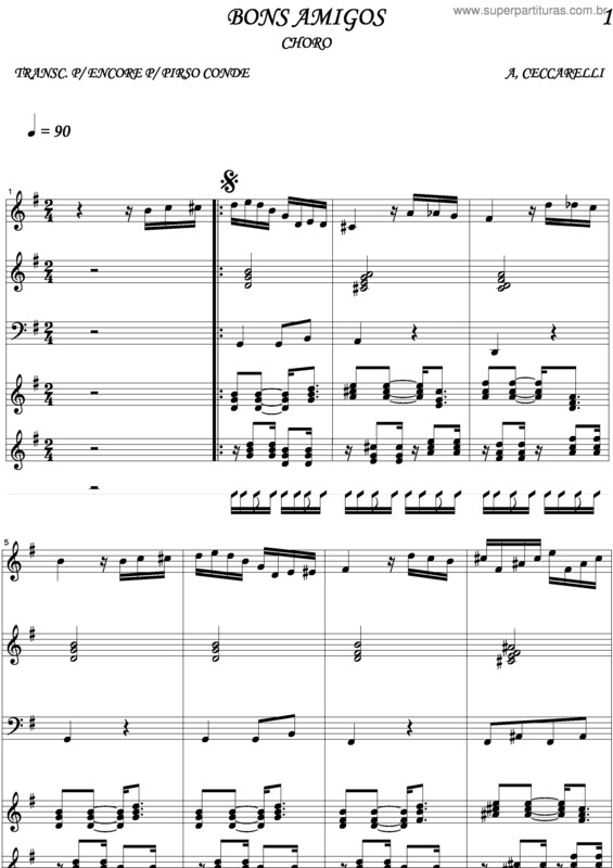 Partitura da música Bons Amigos v.3