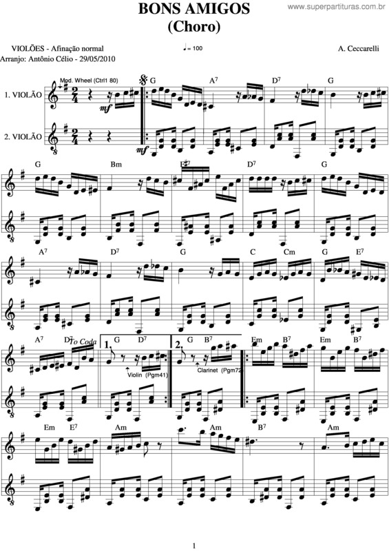 Partitura da música Bons Amigos v.4