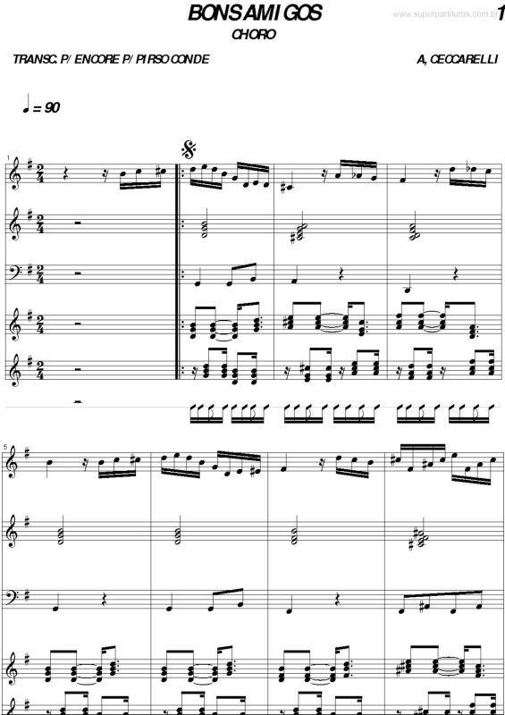 Partitura da música Bons Amigos